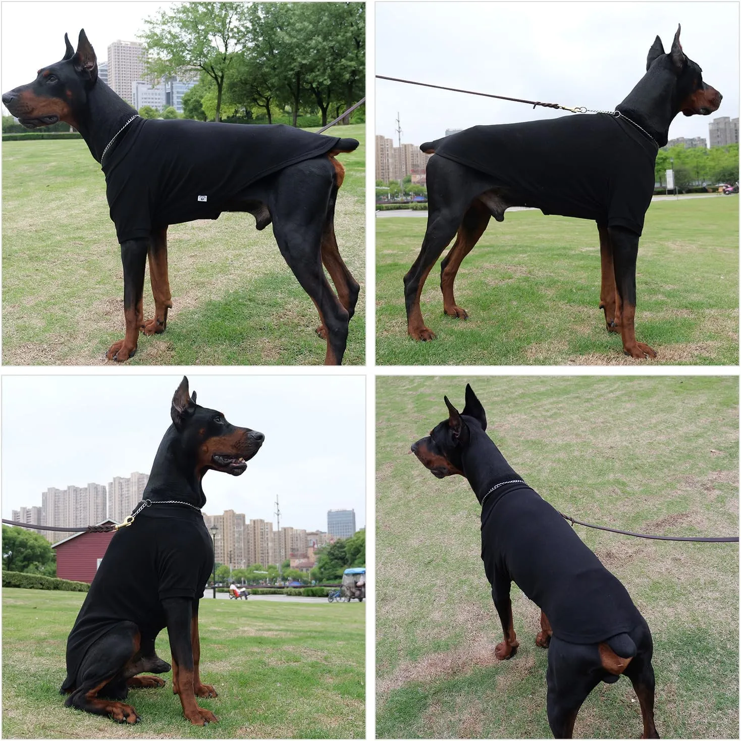 Lovelonglong Ribbed Dog T-Shirt Cotton Knitted Dog Sweaters for All Season Pet T-Shirts for Large Medium Small Dogs Black 3XL