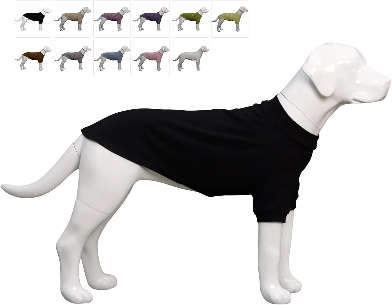 Lovelonglong Ribbed Dog T-Shirt Cotton Knitted Dog Sweaters for All Season Pet T-Shirts for Large Medium Small Dogs Black 3XL