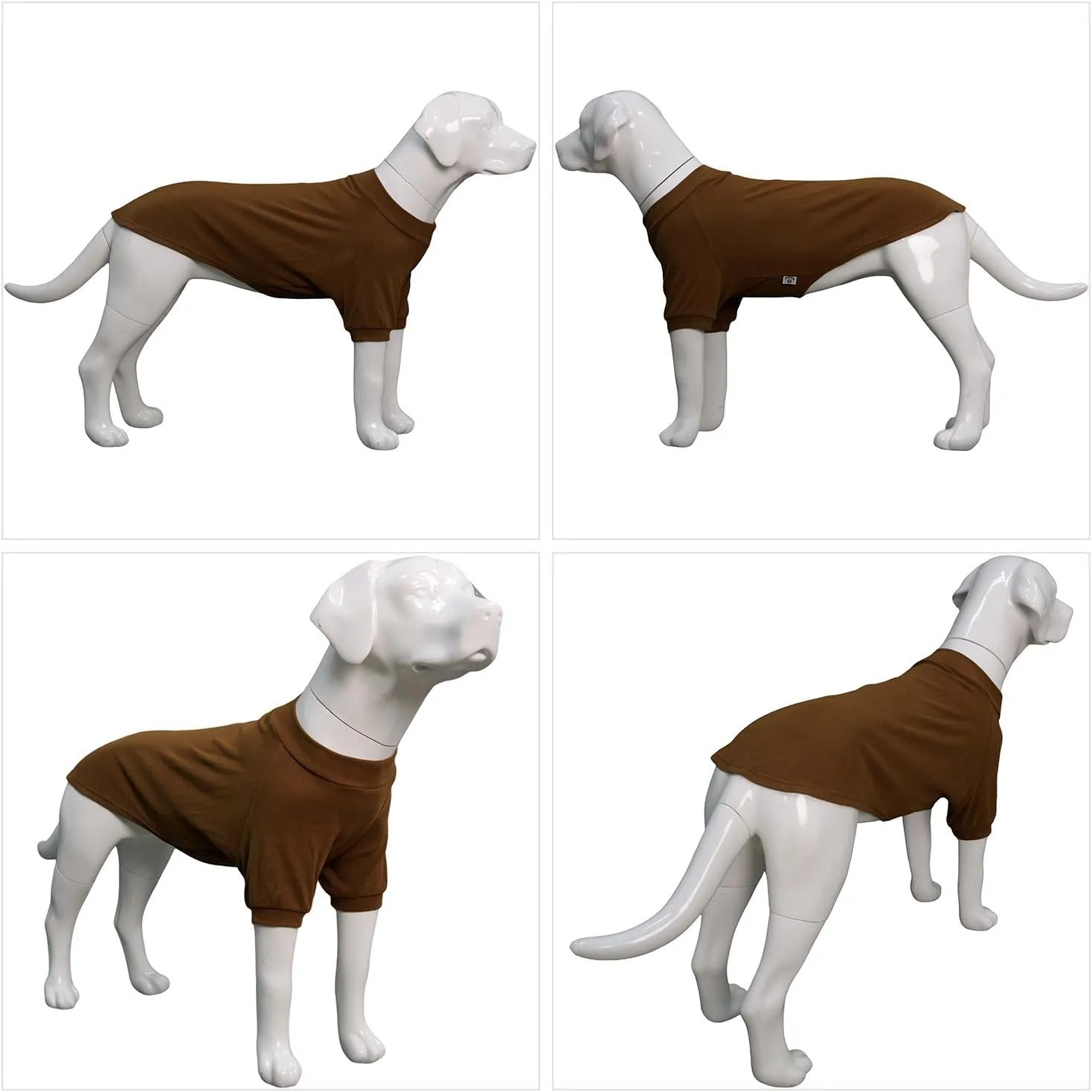 Lovelonglong Ribbed Dog T-Shirt Cotton Knitted Dog Sweaters for All Season Pet T-Shirts for Large Medium Small Dogs Coffee 3XL