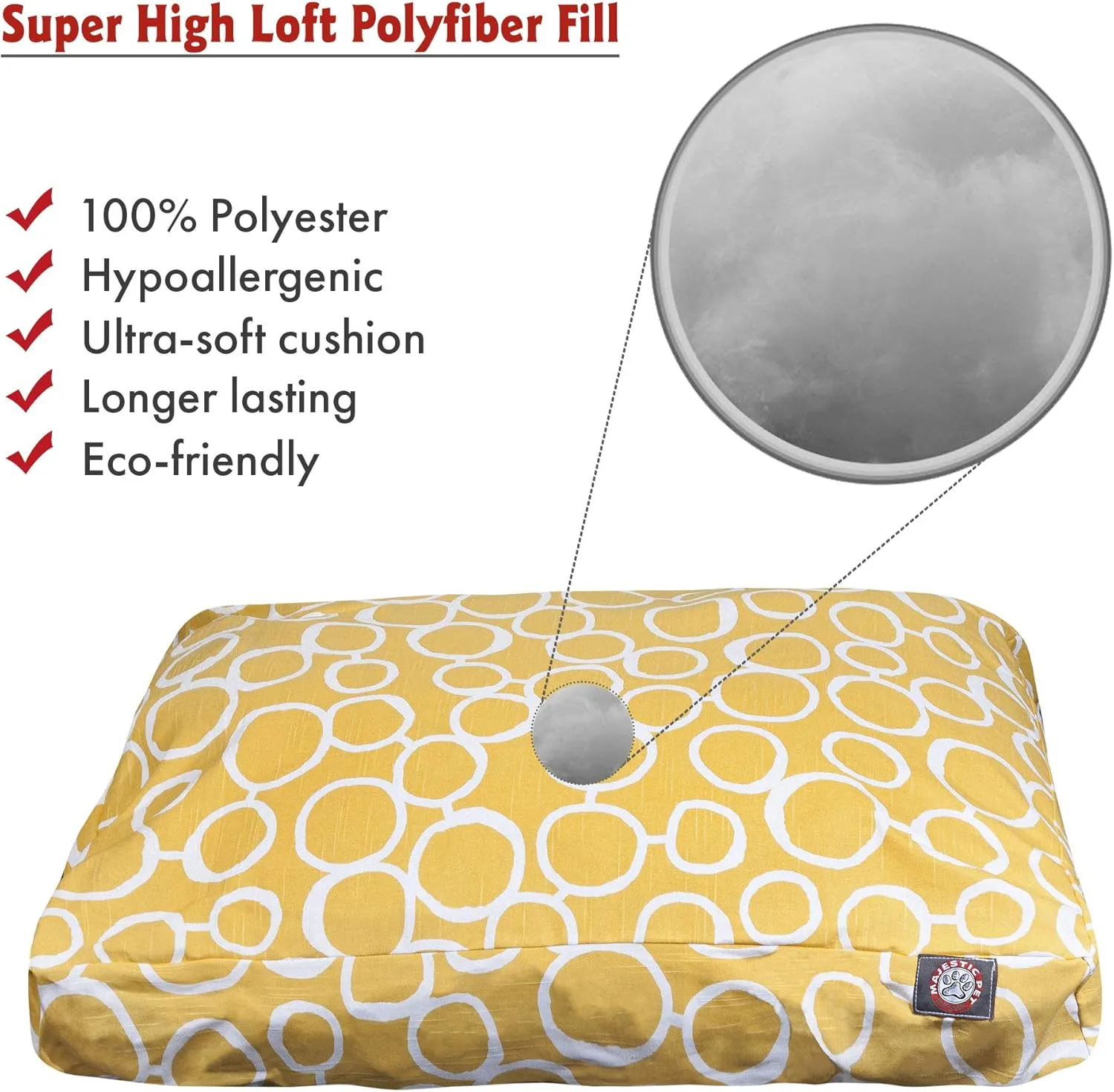 Majestic Pet Fusion Yellow Large Rectangle Pet Bed
