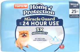 New! Hartz Home Protection Miracle Guard USA Made Dog Pads, Regular Size 25 Count, 3X Absorbency & 3X Longer use, Won't Leak and Odor Eliminating
