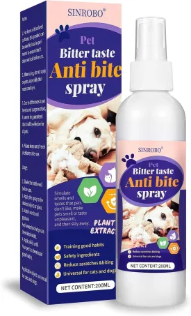 No Chew Spray for Dogs, Anti-Scratch Bitter Apple Spray for Dogs to Stop Chewing, Indoor/Outdoor Deterrent Training Corrector for Furniture Protection, Shoes, Bandages