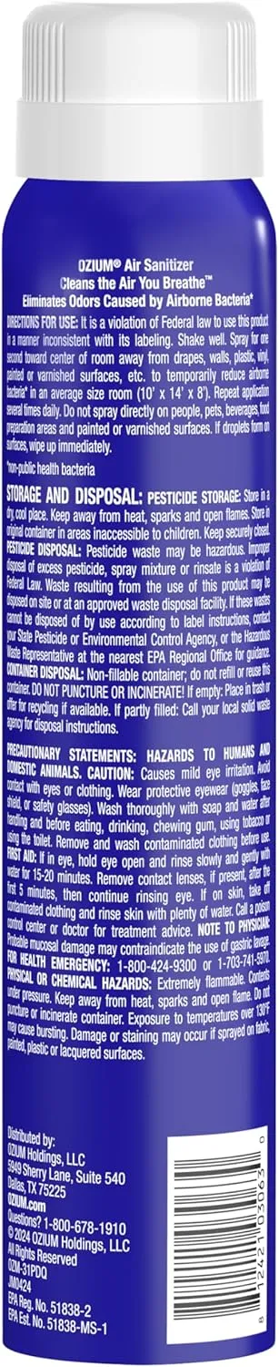 Ozium 3.5 Oz. Air Sanitizer & Odor Eliminator for Homes, Cars, Offices and More, Outdoor Essence Scent, 2 Pack