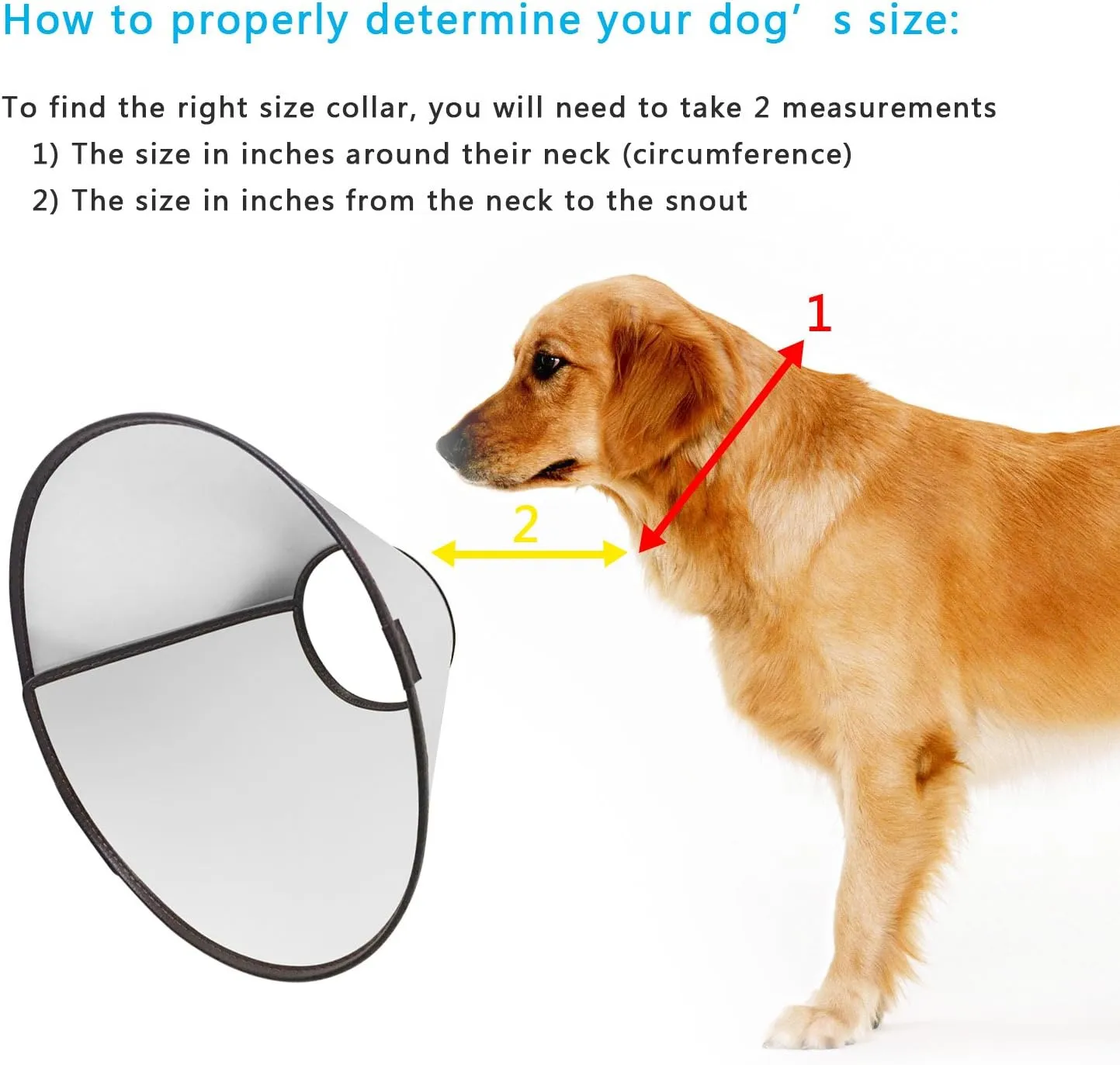 Pet Adjustable Dog Elizabeth Collar - Protective Recovery Cone Collar with Soft Edge for Anti-Bite, Surgery or Wound Healing (White, XL)