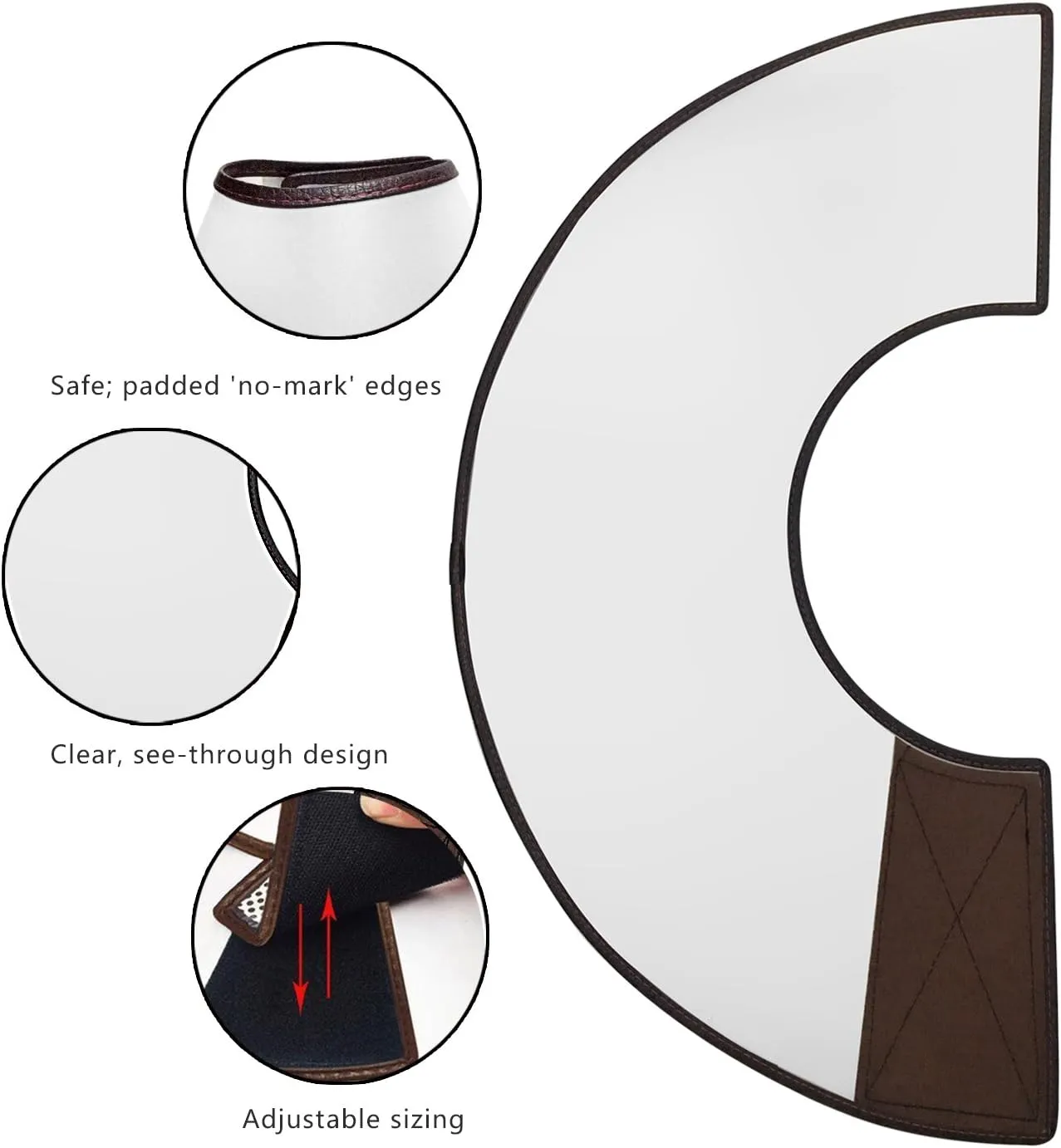 Pet Adjustable Dog Elizabeth Collar - Protective Recovery Cone Collar with Soft Edge for Anti-Bite, Surgery or Wound Healing (White, XL)