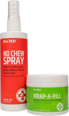 Pet MD Wrap A Pill Bacon Flavor Pill Paste & No Chew Spray
