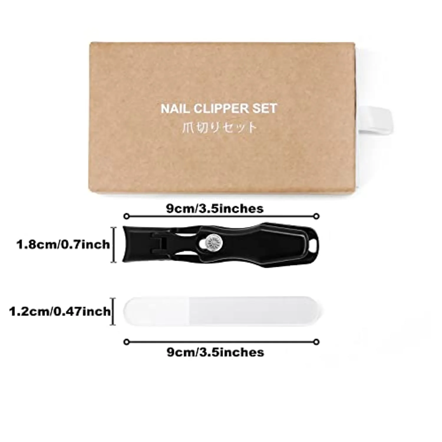 Professional Nail Clippers for Thick Nails, Nail Clippers Anti Splash Fingernail Cutter Stainless Steel Manicure Tools Nail Scissors with Glass Nail File (Black)