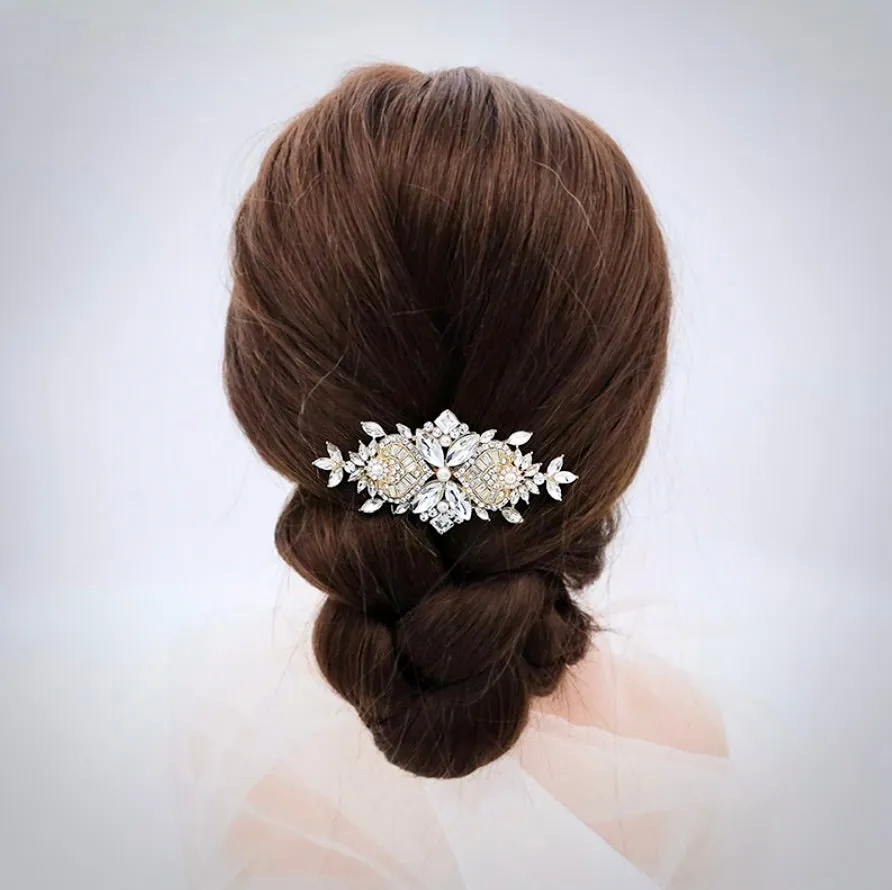"Merida" - Pearl and Crystal Bridal Hair Comb - Available in Gold and Silver