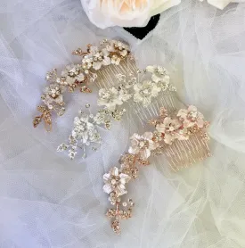 "Odessa" - Pearl Bridal Hair Comb - Available in Silver, Yellow Gold and Rose Gold