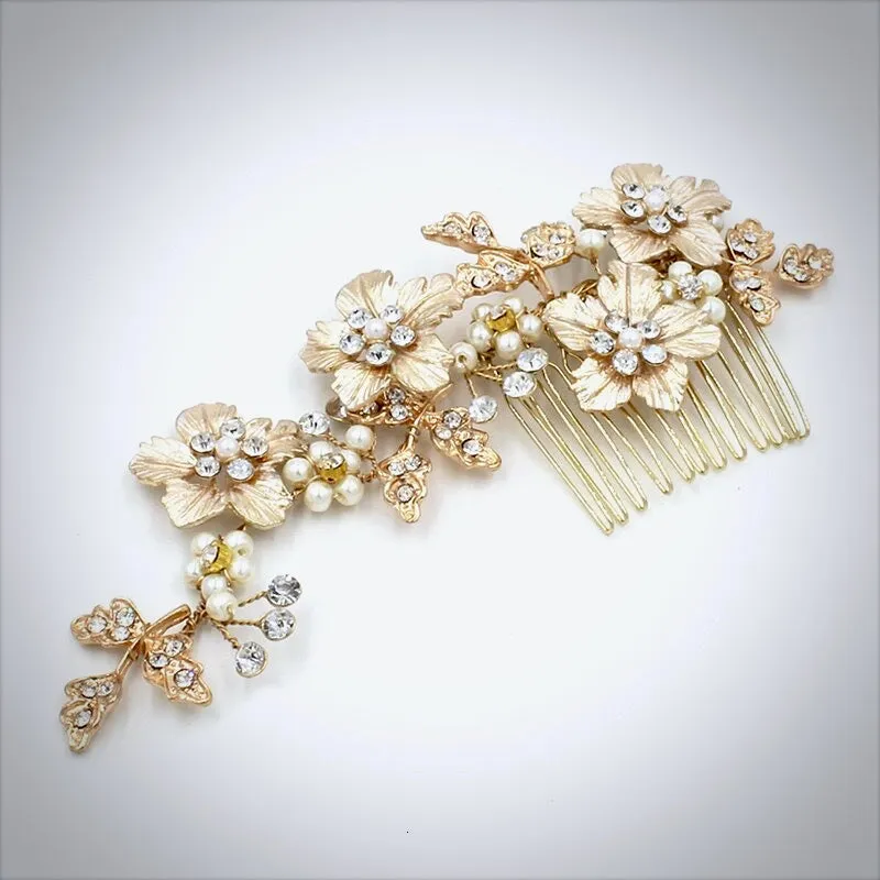 "Odessa" - Pearl Bridal Hair Comb - Available in Silver, Yellow Gold and Rose Gold