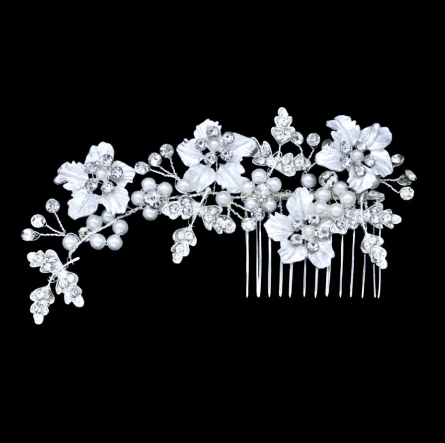 "Odessa" - Pearl Bridal Hair Comb - Available in Silver, Yellow Gold and Rose Gold