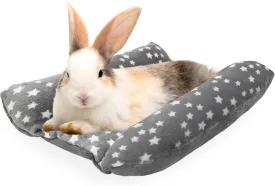 Rabbit Bed, Soft Winter Warm Small Animal Concave Bed Mat for Bunny, Guinea Pig, Chinchilla, Hamster,Hedgehog, Kitten, Washable Cute Pet Cage Resting Mat House Accessories Sleeping Indoor