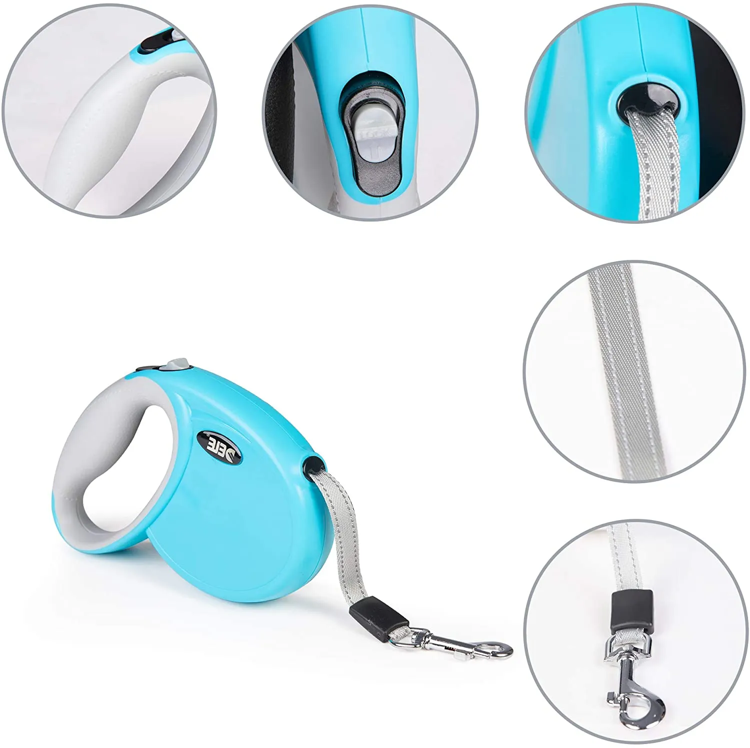 Retractable Pet Leash Heavy Duty Traction Dog Rope,360°Tangle-Free Dog Walking Leash,16ft Strong Reflective Nylon Tape with Anti-Slip Handle,1-Button Control