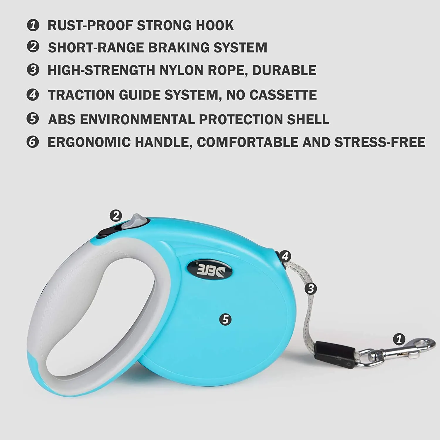 Retractable Pet Leash Heavy Duty Traction Dog Rope,360°Tangle-Free Dog Walking Leash,16ft Strong Reflective Nylon Tape with Anti-Slip Handle,1-Button Control