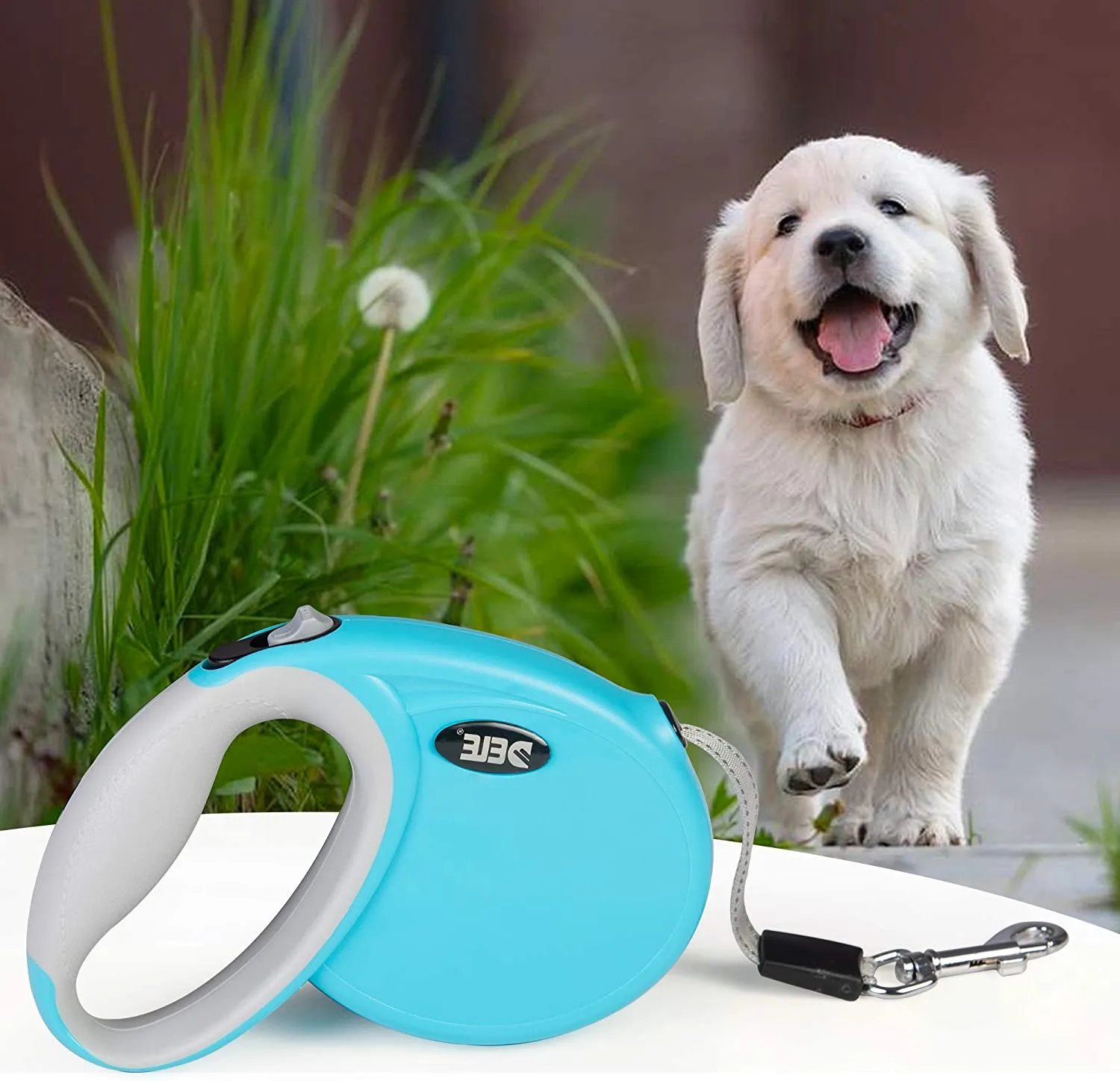 Retractable Pet Leash Heavy Duty Traction Dog Rope,360°Tangle-Free Dog Walking Leash,16ft Strong Reflective Nylon Tape with Anti-Slip Handle,1-Button Control