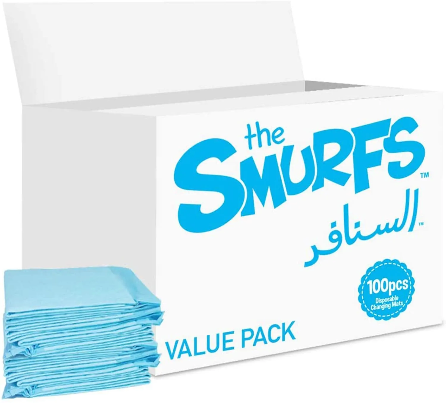 Smurfs Disposable Changing Mat, Piece Of 100, Nappy Pad, Pet Changing Pad, Pet Training Pad, Baby Diaper Mat, Nappy Pad Pet Training Pad, Blue