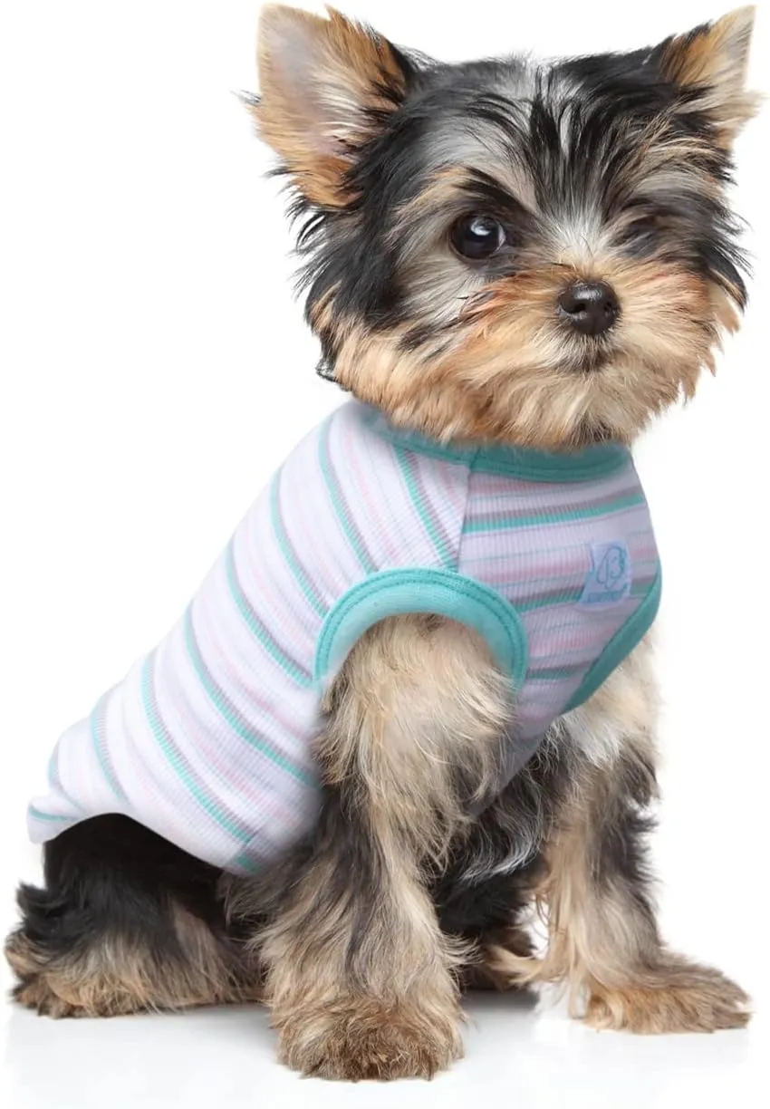 Teacup Dog Hawaiian Shirts, Puppy Clothes Summer T-shirts for Small Dogs and Cats, Printed Chihuahua Clothes Pet Apparel for Dog Boys