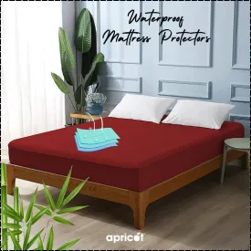 Terry Waterproof Mattress Protector- Maroon
