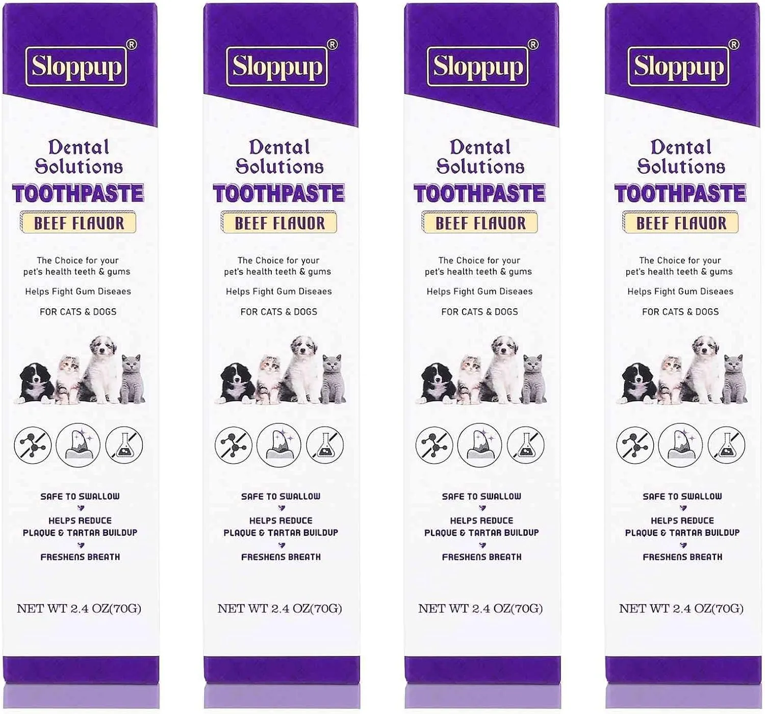 Toothpaste | Teeth Cleaning and Fresh Breath Dental Care for German Rex Cat Kittens and Adult Cats | Soothes Inflamed Gums | Safe for Puppies | Vet Formulated 4 Pack (9.6 OZ)