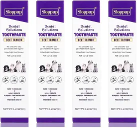 Toothpaste | Teeth Cleaning and Fresh Breath Dental Care for German Rex Cat Kittens and Adult Cats | Soothes Inflamed Gums | Safe for Puppies | Vet Formulated 4 Pack (9.6 OZ)