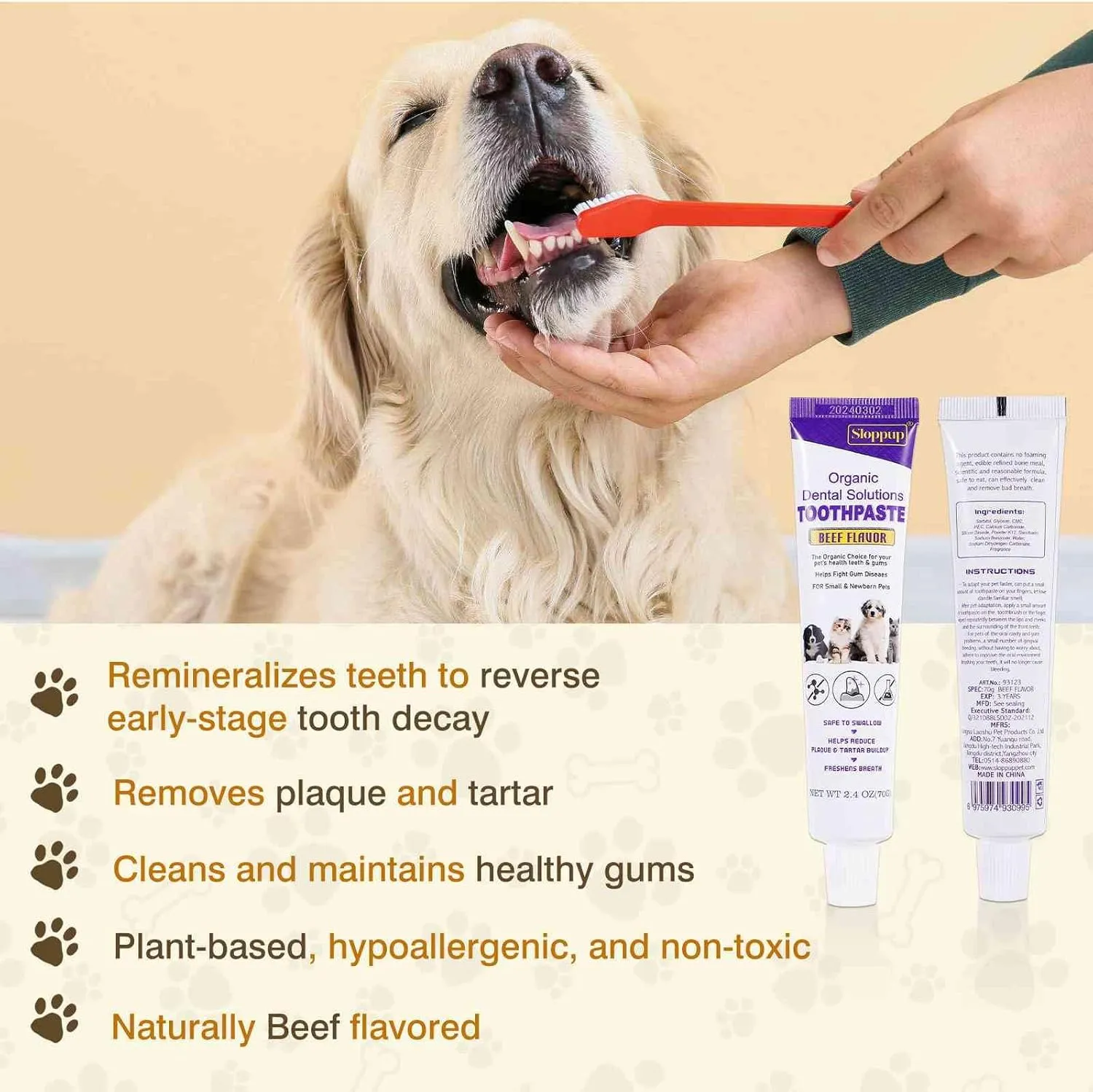 Toothpaste | Teeth Cleaning and Fresh Breath Dental Care for Samusky and Other Mixed Breed Dogs | Soothes Inflamed Gums | Safe for Puppies | Vet Formulated 2 Pack (4.8 OZ)