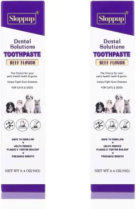 Toothpaste | Teeth Cleaning and Fresh Breath Dental Care for Samusky and Other Mixed Breed Dogs | Soothes Inflamed Gums | Safe for Puppies | Vet Formulated 2 Pack (4.8 OZ)