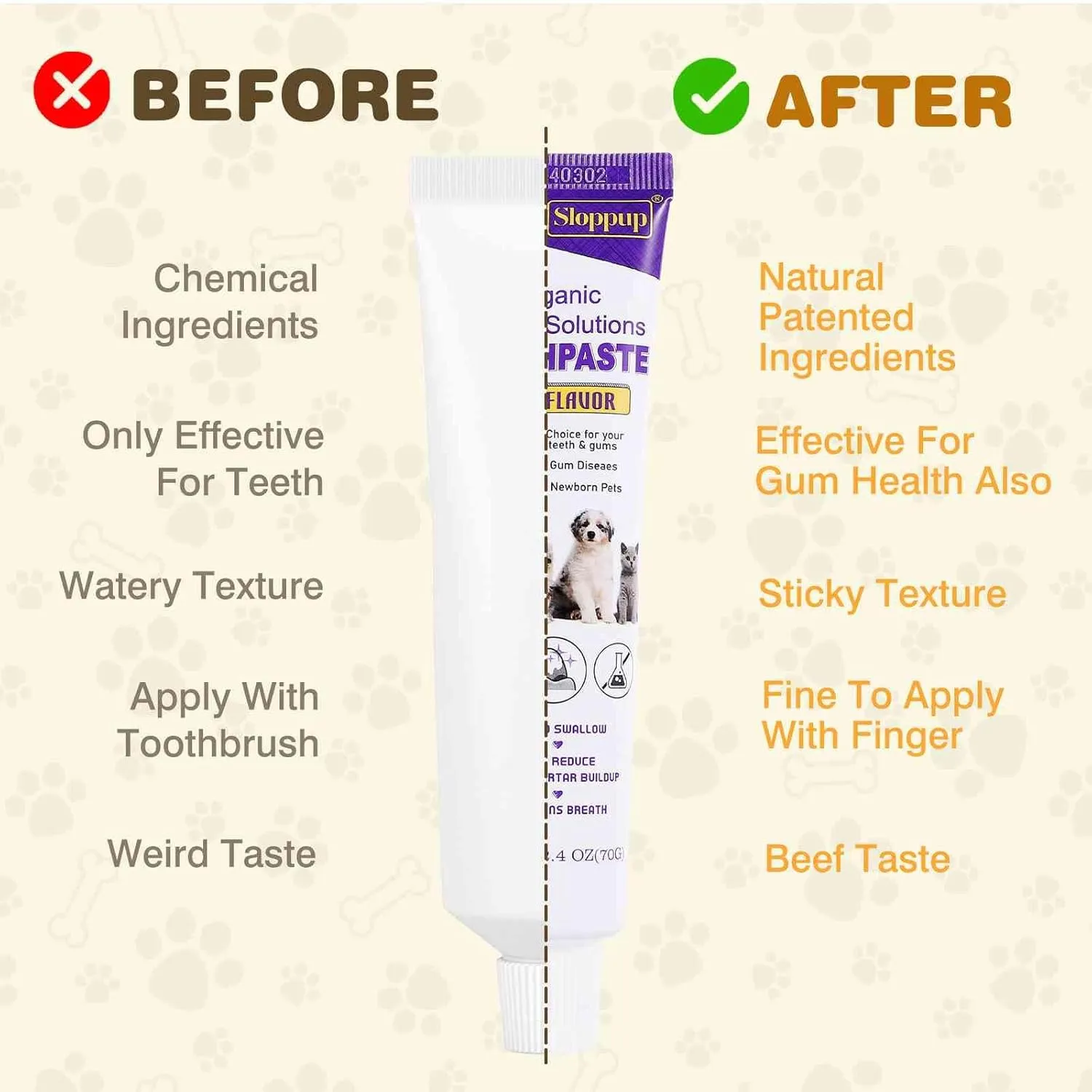 Toothpaste | Teeth Cleaning and Fresh Breath Dental Care for Scottish Fold Cat Kittens and Adult Cats | Soothes Inflamed Gums | Safe for Puppies | Vet Formulated 1 Pack (2.4 OZ)