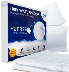Waterproof Mattress Protector and 2 Free Pillow Protectors