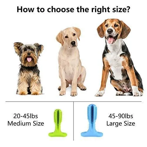 YOMERTO Dog Toothbrush 2019 Upgraded Version Dog Chew Toy Tooth Cleaner Dog Teeth Brushing Stick 100% Natural Rubber Doggy Puppy Oral Dental Care