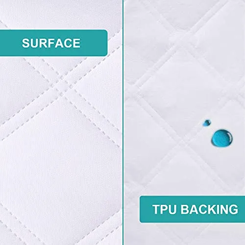 Yoofoss Waterproof Crib Mattress Protector, Quilted Fitted Crib Mattress Pad, Ultra Soft Breathable Toddler Mattress Protector Baby Crib Mattress Cover (52''x28'')