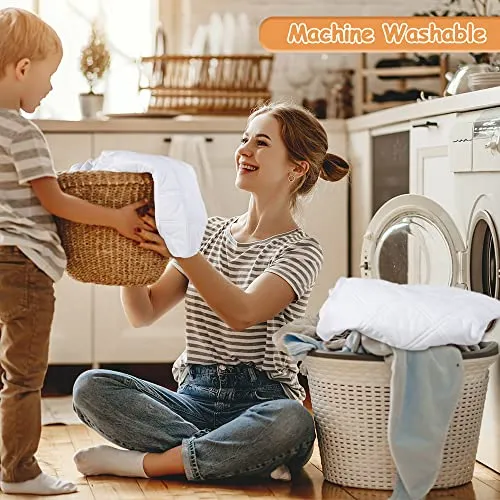 Yoofoss Waterproof Crib Mattress Protector, Quilted Fitted Crib Mattress Pad, Ultra Soft Breathable Toddler Mattress Protector Baby Crib Mattress Cover (52''x28'')